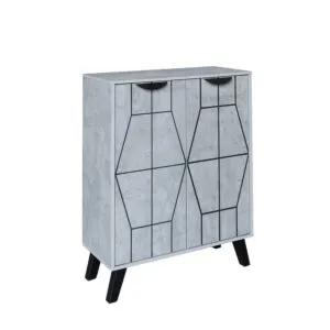 خزانة أحذية بابين خشب ماليزي روماس - رمادي