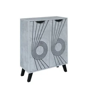 خزانة أحذية بابين خشب ماليزي لوران - رمادي