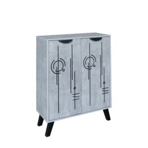 خزانة أحذية بابين خشب ماليزي ريماس - رمادي فاتح