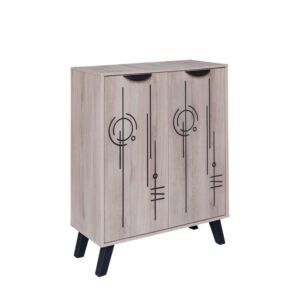 خزانة أحذية بابين خشب ماليزي ريماس - بيج