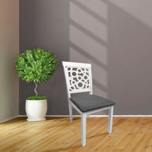 كرسي طعام كونديل ابيض ورمادي غامق