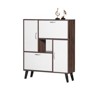 خزانة أحذية خشب ماليزي 4 درف دارسي بني وأبيض