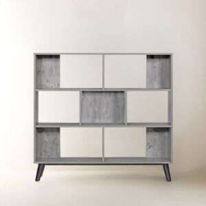 وحدة تنظيم وتخزين رفوف خشب ماليزي سيلفا لون رصاصي 