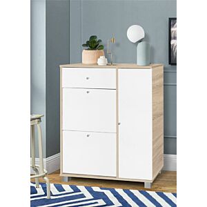 خزانة أحذية خشب ماليزي بيج وابيض