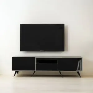 طاولة تلفزيون أفونا رمادي واسود