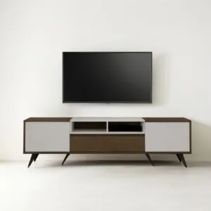 طاولة تلفزيون ريبيل ابيض وبني