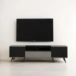 طاولة تلفزيون سوفي رمادي واسود