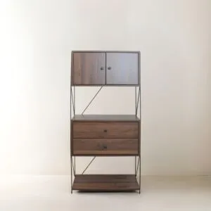 وحدة تخزين أدراج مع رفين - بني