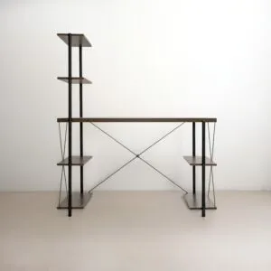 مكتب مع وحدة أرفف - بني