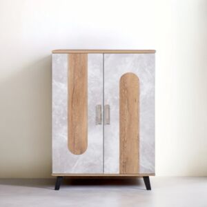 خزانة أحذية بابين فوكاس - بيج ورمادي