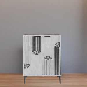 خزانة أحذية بابين خشب ماليزي موسكو - رمادي