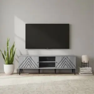 طاولة تلفزيون بورتو 160 سم - رمادي