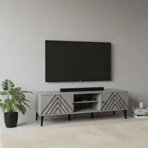 طاولة تلفزيون بورتو 180 سم - رمادي