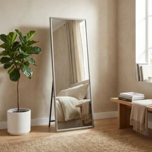 مرآة ستاند إطار خشب سولا - رمادي