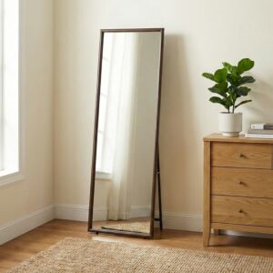 مرآة ستاند إطار خشب سولا - بني غامق