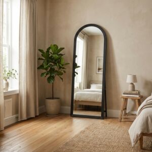 مرآة ستاند إطار خشب روزا - اسود