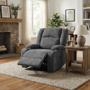 كرسي استرخاء هزاز دوار جولي - رمادي فاتح