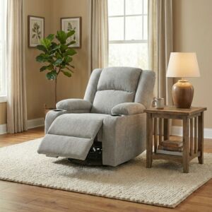 كرسي استرخاء هزاز دوار جولي - رمادي غامق