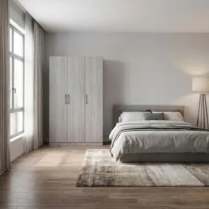 دولاب ملابس 3 ابواب روكيا - رمادي