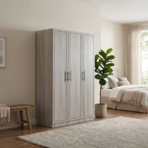 دولاب ملابس 3 ابواب ميلاي - رمادي