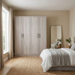 دولاب ملابس 4 أبواب ميلاي - رمادي