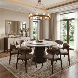 طقم طاولة طعام هافن - 8 اشخاص - رمادي