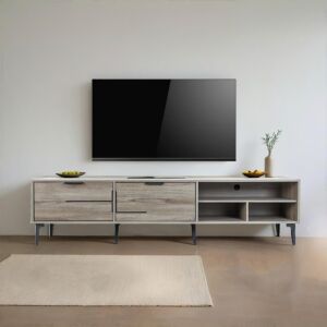 طاولة تلفزيون خشب ماليزي 180 سم - بيج