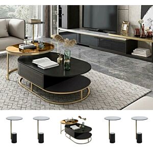 طقم طاولة قهوة و طاولات جانبية هاي غلوس