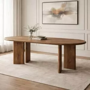 طاولة طعام من مجموعة ريفان - 8 اشخاص - بني