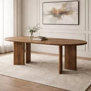 طاولة طعام من مجموعة ريفان - 8 اشخاص - بني