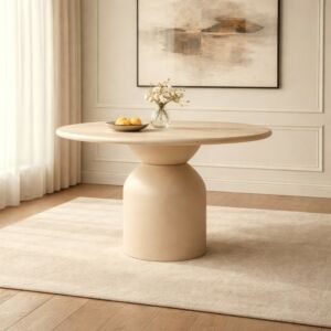 طاولة طعام دائرية نيرون - 6 اشخاص - بيج