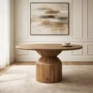 طاولة طعام دائرية نيرون - 6 اشخاص - بني