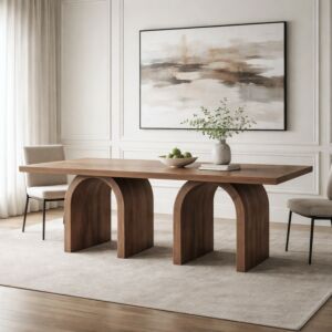 طاولة طعام من مجموعة فيكتوري - 8 اشخاص - بني