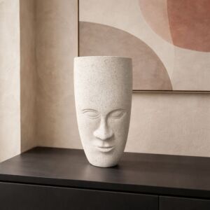 فازة فخار مارتن - حجم وسط - ابيض