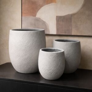 طقم فازة ريفا - 3 قطع - رمادي فاتح