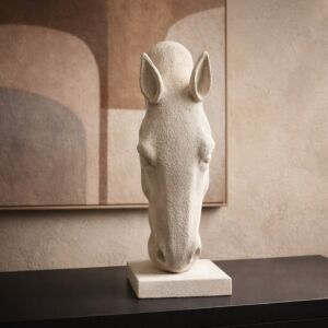 تحفة راس الحصان ذا ايكون - حجم صغير - كريمي