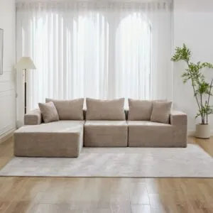 كنب زاوية شانيل يسار - بيج