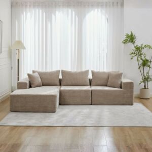 كنب زاوية شانيل يسار - بيج