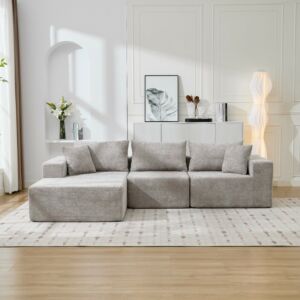 كنب زاوية شانيل يسار - رمادي