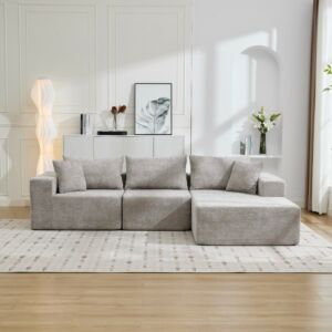 كنب زاوية شانيل يمين - رمادي