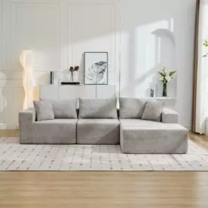 كنب زاوية شانيل يمين - رمادي