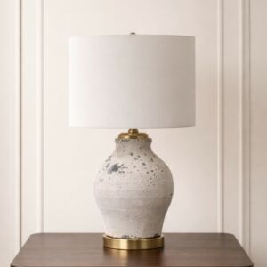 ابجورة طاولة سيراميك كلارينس - ابيض ومتعدد الالوان