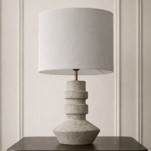 أبجورة طاولة سيراميك أوريانا - رمادي