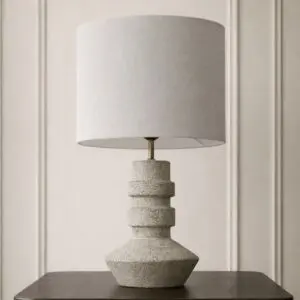 أبجورة طاولة سيراميك أوريانا - رمادي