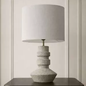 أبجورة طاولة سيراميك أوريانا - رمادي