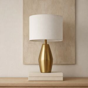 أبجورة طاولة إيليت - ذهبي وابيض