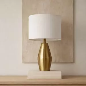 أبجورة طاولة إيليت - ذهبي وابيض