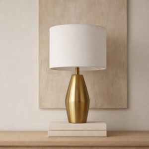 أبجورة طاولة إيليت - ذهبي وابيض