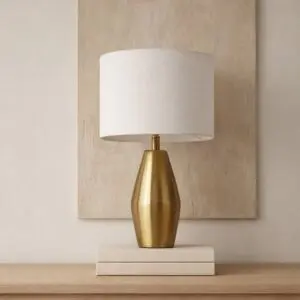 أبجورة طاولة إيليت - ذهبي وابيض