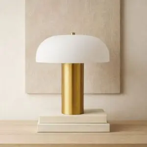 أبجورة طاولة بيلا - ذهبي وابيض